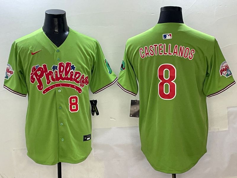 Men Philadelphia Phillies #8 Castellanos Green Five generations Nike 2025 MLB Jersey style 3->philadelphia phillies->MLB Jersey